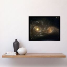 Artery8 Hubble Space Telescope Image Interacting Spiral Galaxies NGC 2207 & IC 2163 In Near Collision Cosmic Dance Art Print Framed Poster Wall Decor - thumbnail 2