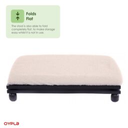 Oypla Adjustable Folding Cushion Padded Footstool in White - thumbnail 6