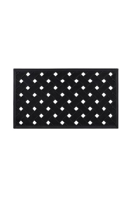 JVL Lattice Scraper Rubber Studs Doormat 40x70cm in Black - Size: 40 cm x 70 cm - image 1