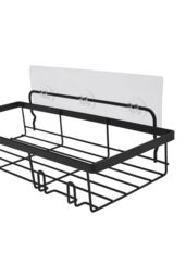 Living and Home 4Pcs No Drill Shower Caddy Set with Wall Stickers in Black - thumbnail 6