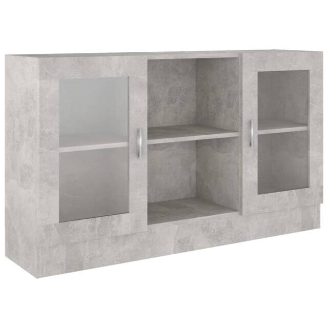 Berkfield Home Vitrine Cabinet Concrete Grey 120x30.5x70 cm Engineered Wood - image 1