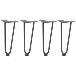 Berkfield Home Hairpin Table Legs 4 pcs Anthracite 30 cm Solid Steel in Charcoal - thumbnail 3