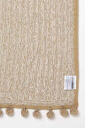 Homescapes Tufted Bath Mat 100% Cotton with Pom Pom Edges in Beige - thumbnail 5