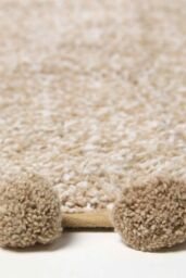 Homescapes Tufted Bath Mat 100% Cotton with Pom Pom Edges in Beige - thumbnail 3