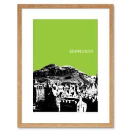 "Artery8 Wall Art Print Arthurs Seat Edinburgh Scotland Scottish Landmark Green Framed Art in Beige - Size: W7"" x H9""" - thumbnail 1