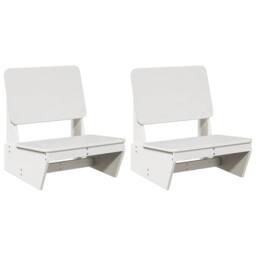 Berkfield Home Beautiful Garden Chairs 2 pcs White 60x64x70.5 cm Solid Wood Pine - thumbnail 3
