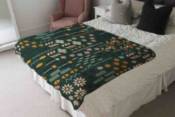 Benjamin Tate Design Selection Of Flowers Print Blanket in Natural - Size: 120 cm x 150 cm - thumbnail 3