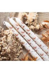 KDMD Set of 3 Harvest Moon Taper Candles in White - thumbnail 1