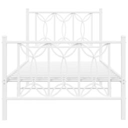 Berkfield Home Metal Bed Frame without Mattress with Footboard White 90x190cm - Size: 90x190 cm - thumbnail 4
