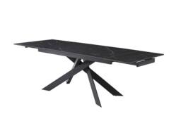 Vente-unique 6 - 10 Seater Extendable Dining Table In Ceramic, Tempered Glass and in Black - thumbnail 4