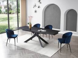 Vente-unique 6 - 10 Seater Extendable Dining Table In Ceramic, Tempered Glass and in Black - thumbnail 5