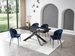 Vente-unique 6 - 10 Seater Extendable Dining Table In Ceramic, Tempered Glass and in Black - thumbnail 3