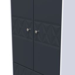 Ready Assembled 2 U Memphis 2 Door Robe 2 Drawer Robe (Ready Assembled) in Dark Blue - Size: Large - thumbnail 4
