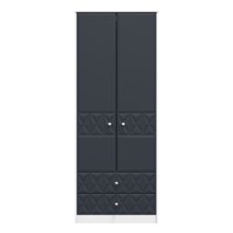 Ready Assembled 2 U Memphis 2 Door Robe 2 Drawer Robe (Ready Assembled) in Dark Blue - Size: Large - thumbnail 1