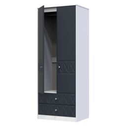 Ready Assembled 2 U Memphis 2 Door Robe 2 Drawer Robe (Ready Assembled) in Dark Blue - Size: Large - thumbnail 5