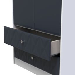Ready Assembled 2 U Memphis 2 Door Robe 2 Drawer Robe (Ready Assembled) in Dark Blue - Size: Large - thumbnail 6
