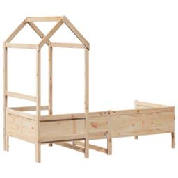 Berkfield Home Day Bed with Roof without Mattress 80x200 cm Solid Wood in Light Tan - thumbnail 8