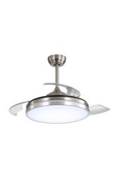 Living and Home Remote Control Acrylic Ceiling Fan Light with Retracted Blades in Silver - thumbnail 5