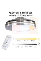 Living and Home Remote Control Acrylic Ceiling Fan Light with Retracted Blades in Silver - thumbnail 6