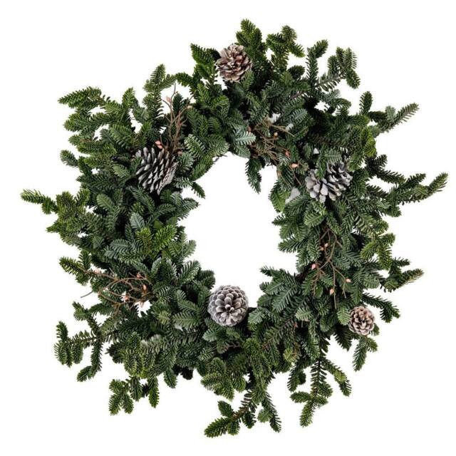 Lemon Pavilion Furniture and Decor Woodland Pine Wreath with Pinecones - Plastic - L15 x W80 x H80 cm in Green - image 1