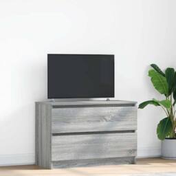 Berkfield Home TV Cabinet Grey Sonoma 80x35x54 cm Engineered Wood - Size: 80 x 35 x 54 cm - thumbnail 2
