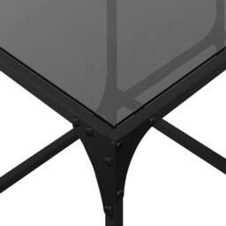 Berkfield Home Modern Coffee Table with Black Glass Top 78.5x40x40 cm Steel - thumbnail 7