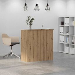 Berkfield Home Reception Desk Artisan Oak 100x50x103.5 cm Engineered Wood in Brown - thumbnail 4