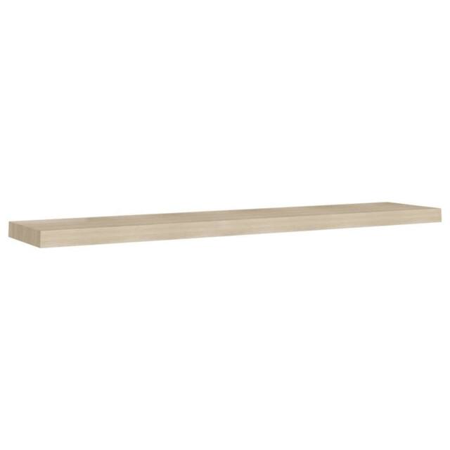 Berkfield Home Durable Floating Wall Shelves 2 pcs Oak 120x23.5x3.8 cm MDF in Light Tan - image 1