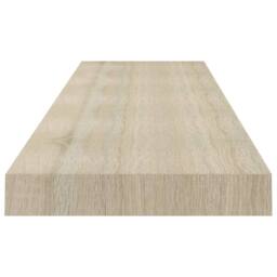 Berkfield Home Durable Floating Wall Shelves 2 pcs Oak 120x23.5x3.8 cm MDF in Light Tan - thumbnail 5