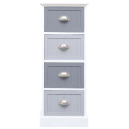 Berkfield Home Side Cabinet 35x30x90 cm Paulownia Wood in White - Size: 35 x 30 x 90 cm - thumbnail 2
