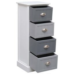 Berkfield Home Side Cabinet 35x30x90 cm Paulownia Wood in White - Size: 35 x 30 x 90 cm - thumbnail 4