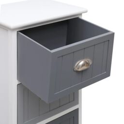 Berkfield Home Side Cabinet 35x30x90 cm Paulownia Wood in White - Size: 35 x 30 x 90 cm - thumbnail 5