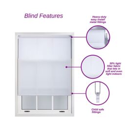 Furnished Fuchsia Pink Daylight Roller Blinds with Metal Fittings - Trimmable Window Shade - Size: 180 cm width x 165 cm drop - thumbnail 2