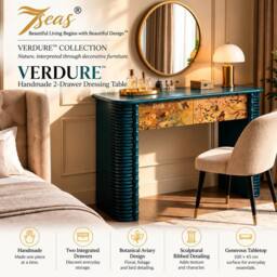 7seas VERDURE Handmade 2-Drawer Dressing Table - Deep Teal - thumbnail 2