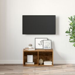 Berkfield Home TV Cabinet with Storage Old wood Engineered Wood in Brown - thumbnail 4