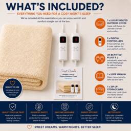 Sweet Dreams Electric Heated Blanket 9 Heat & 9 Timer Settings in Beige - Size: Single - thumbnail 9