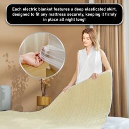 Sweet Dreams Electric Heated Blanket 9 Heat & 9 Timer Settings in Beige - Size: Single - thumbnail 3