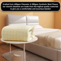 Sweet Dreams Electric Heated Blanket 9 Heat & 9 Timer Settings in Beige - Size: Single - thumbnail 4