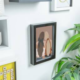 "Nicola Spring 3D Box Photo Frames with 4"" x 6"" Mounts - A5 (6"" x 8"") - White Mount - Pack of 2 in Black" - thumbnail 6