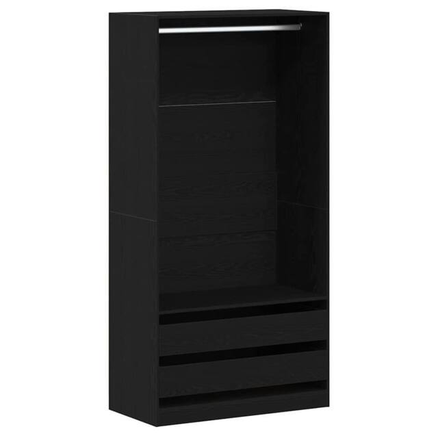 Berkfield Home Black Oak Wardrobe - 100 x 50 x 200 cm - Made from Engineered Wood - image 1