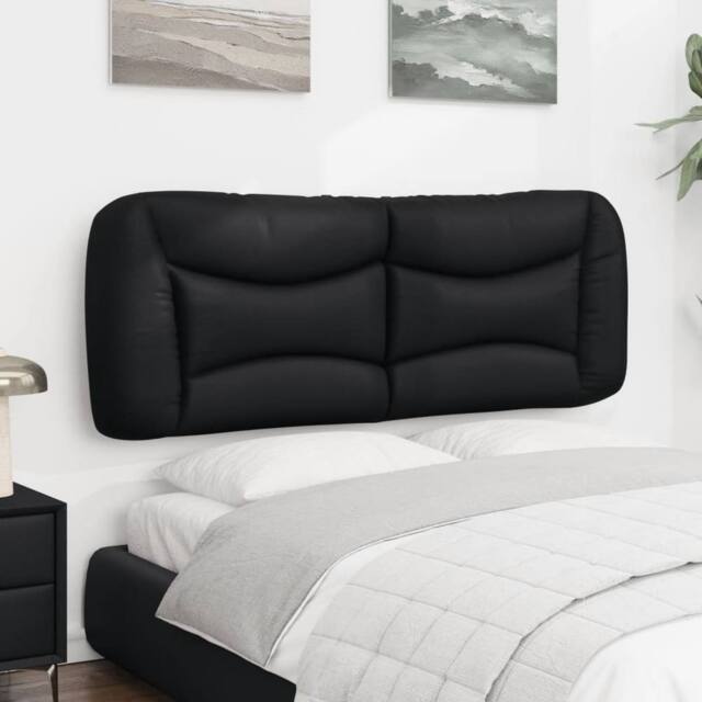 Berkfield Home Headboard Cushion Black 135 cm Faux Leather - image 1