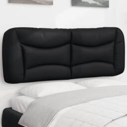 Berkfield Home Headboard Cushion Black 135 cm Faux Leather - thumbnail 2