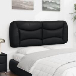 Berkfield Home Headboard Cushion Black 135 cm Faux Leather - thumbnail 1