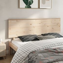 Berkfield Home Bed Headboard 204x6x82.5 cm Solid Wood Pine in Brown - thumbnail 1