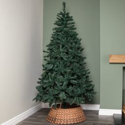 Samuel Alexander 48/70cm Large KD Plastic Wicker Rattan Woven Christmas Tree Skirt in Brown - thumbnail 2