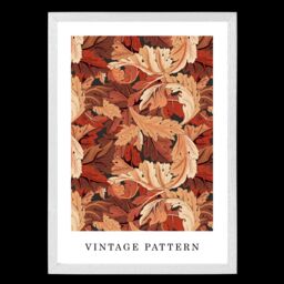 ARTZE William Morris Acanthus in Orange Art Print / White Frame / SIZE: A4 - thumbnail 2
