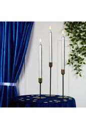 Deco Express Set Of 15 Taper Rustic Taper Candles in Silver - thumbnail 5