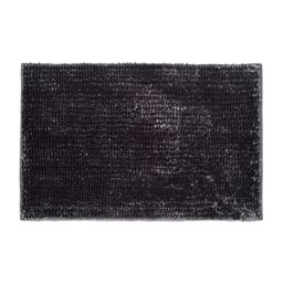Allure Bath Fashions Velvet Chenille Bobble Bath Mat Non-Slip in Charcoal