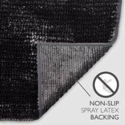 Allure Bath Fashions Velvet Chenille Bobble Bath Mat Non-Slip in Charcoal - thumbnail 3