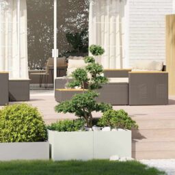 Berkfield Home Planter White 100x100x40 cm Steel - Size: 100 x 100 x 40 cm - thumbnail 3